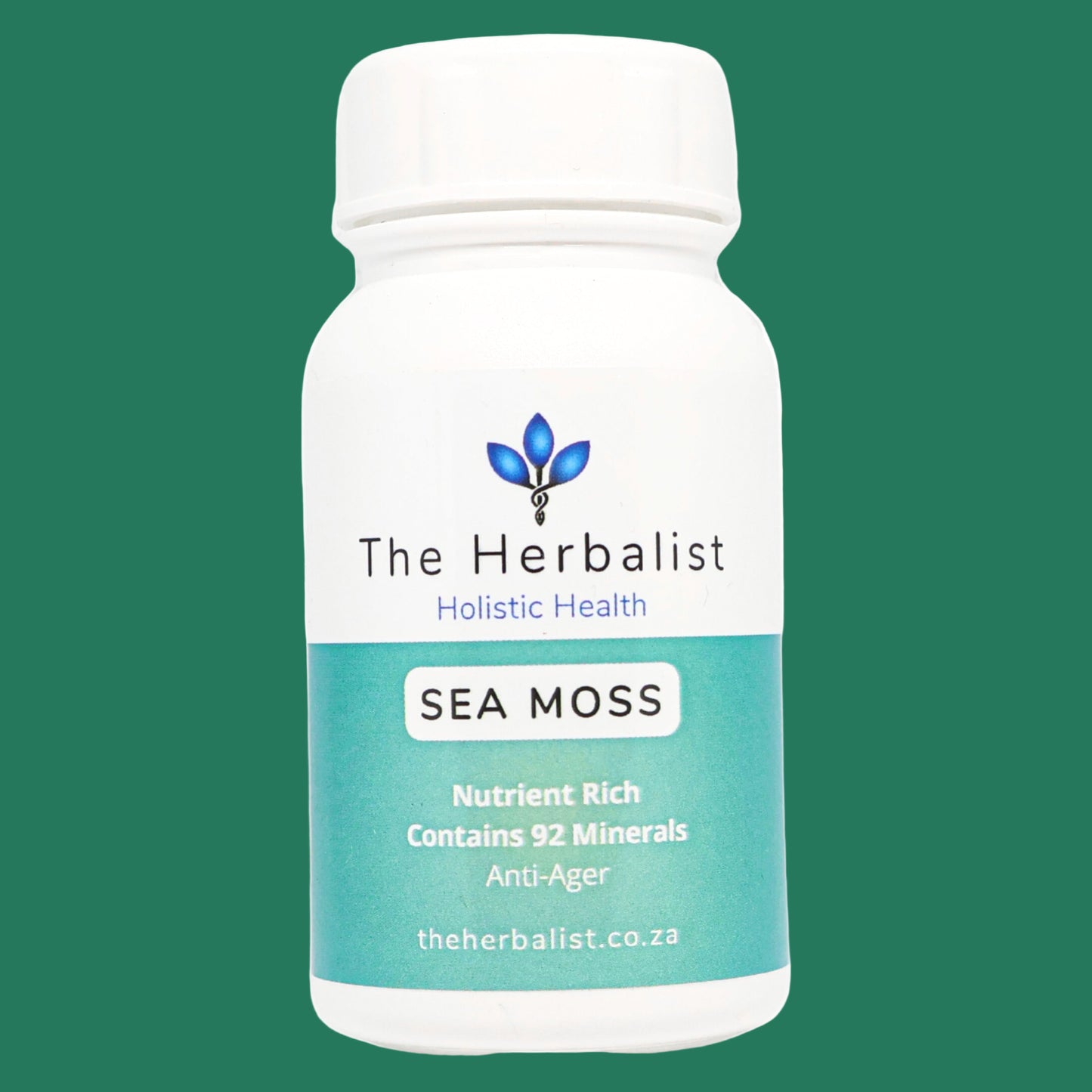 Sea moss supplement bottle by The Herbalist
