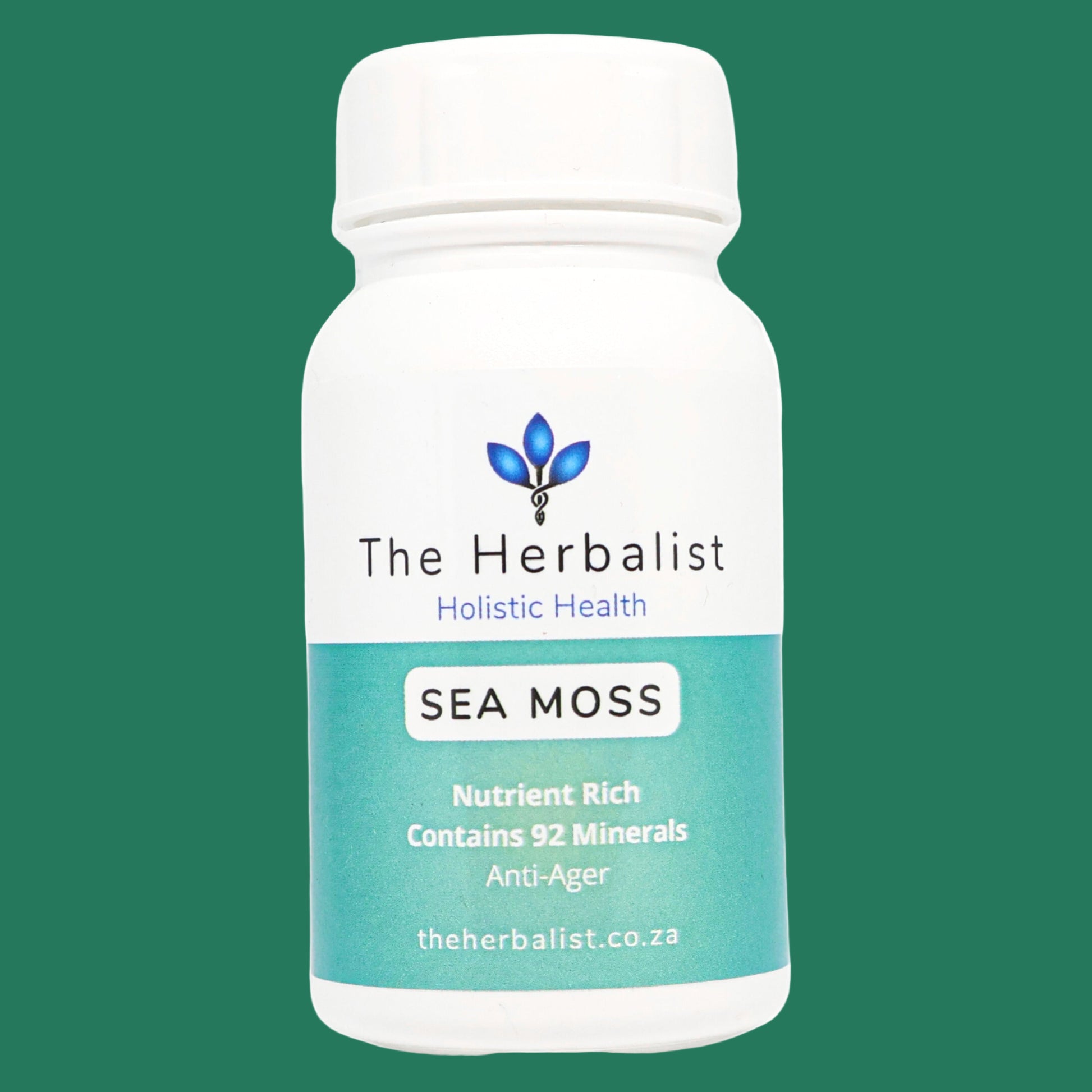 Sea moss supplement bottle by The Herbalist