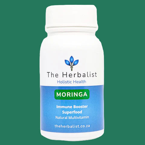 Bottle of The Herbalist Moringa supplement